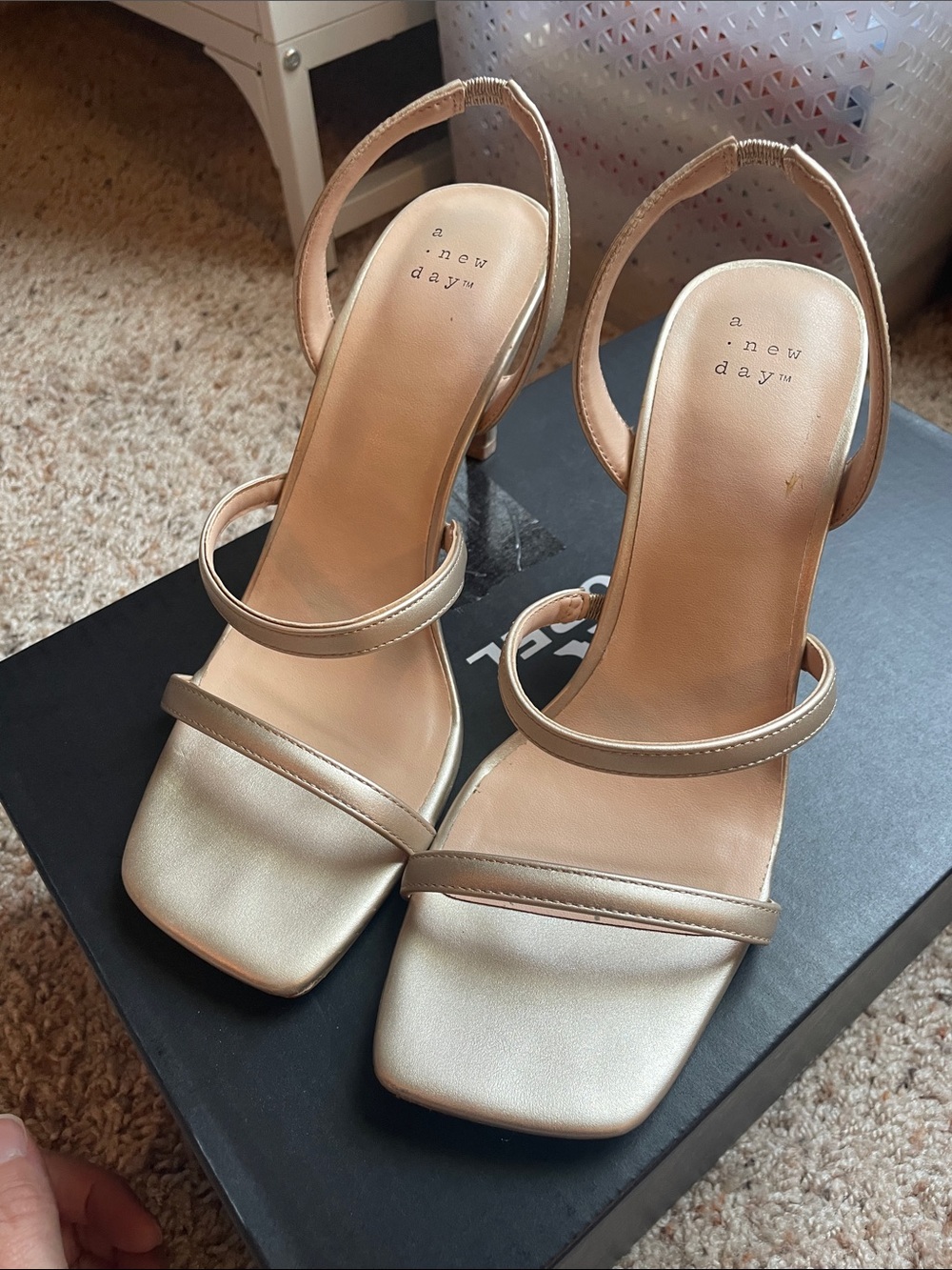 a new day Metallic Champagne Strappy Slingback Heels